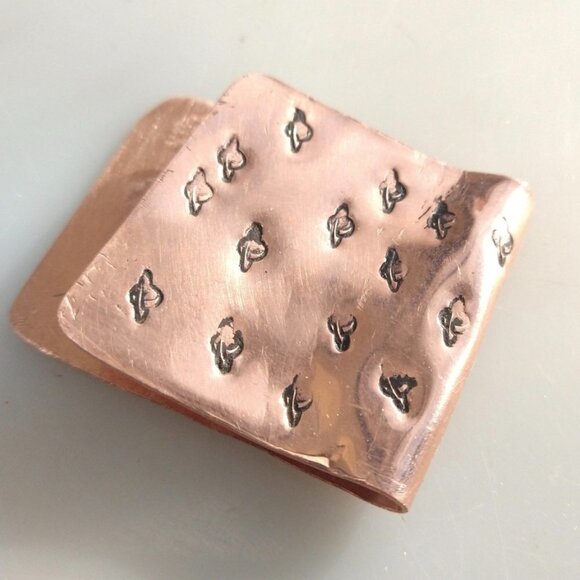 Solid Copper Money Clip Saturn Handmade Rustic Men Planet Gift Usher Father Dad - Picture 3 of 11